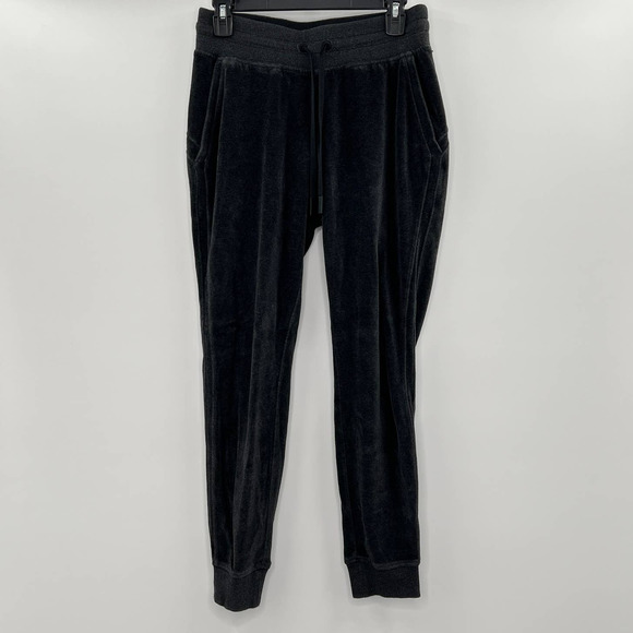Lululemon Black/Gray Velour Warm Down Jogger 6 - Picture 1 of 4